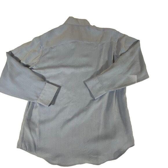 Bugatchi Uomo Long Sleeve Shirt Small Super Soft Modal Poly Blend Blue Textured - Picture 10 of 10